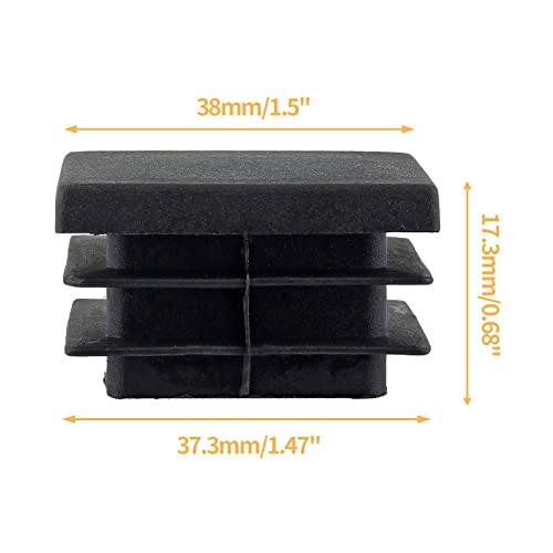 Uenhoy 30 Pcs 1-1/2" Square Plastic Plugs Insert End Caps Black Tubing End Caps For Square Tube, Chair Legs, Fence #TOP2