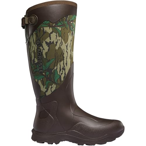 LaCrosse Men’s Alpha Agility 17” Waterproof Hunting Boots with Traction Agility Outsole, Premium Natural Rubber Construction, and EVA Footbed, Mossy Oak Green Leaf - New - 15