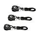 Sawoake 50PCS #5 Black Metal Handle for Nylon Coil Handle Charm for Purse Handbag Craft Sewing Luggage Bag Bulk