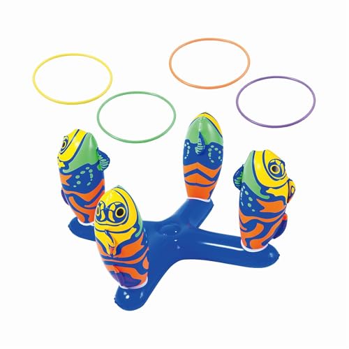 In The Swim Fun in The Sun Ringtoss - Inflatable Pool Game Set for Outdoor Entertainment & Poolside Competitions