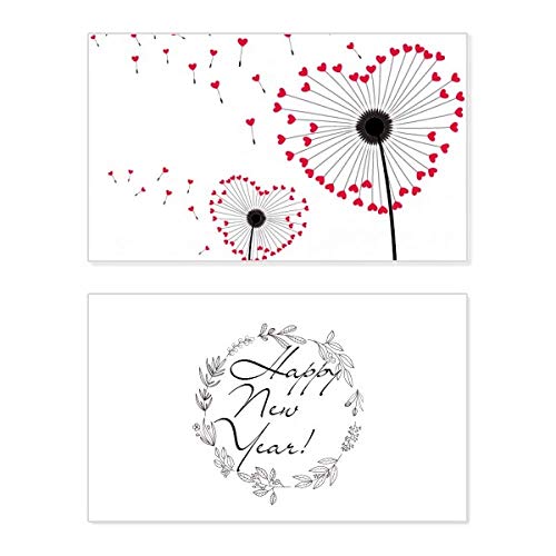 Tarjeta de Año Nuevo de diente de león para enviar buenos deseos con amor