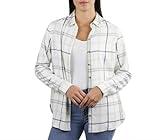 Jachs Girlfriend Women's Super Soft Feel Flannel Shirt (US, Alpha, X-Large, Regular, Regular, White)