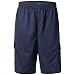 Greatrees Men's Big & Tall Elastic Waist Fleece Cargo Shorts Navy 5X