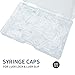 100 Pack Luer Lock Syringe Caps for Luer Slip Lock Tip Leak-Free Dispensing-transparent