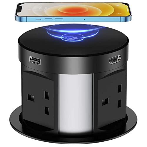Pop Up Kitchen Worktop Socket with Wireless Charging