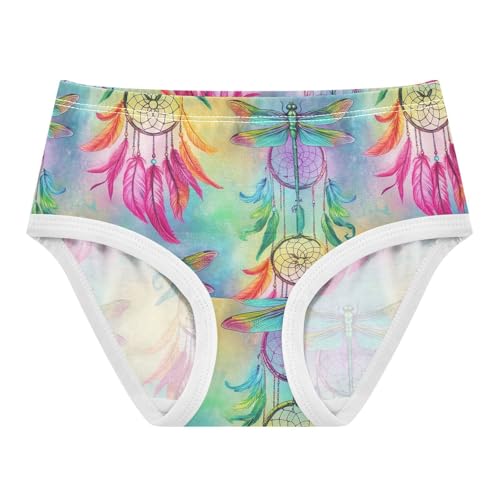 Joisal Girls Underwear Toddler 2t Cotton Panties Little Girl Pattern Kids Undies Briefs Colorful Dragonfly Dream Catcher