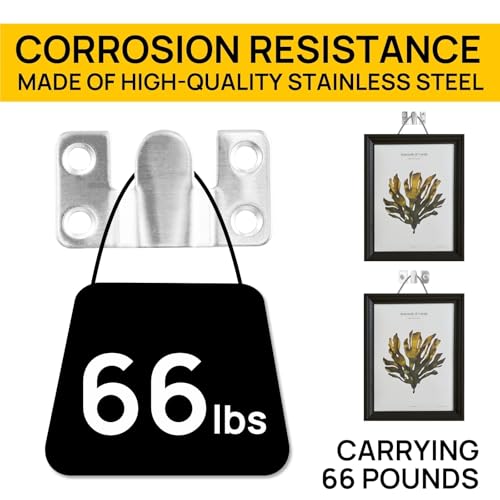 Image of Flush Mount Bracket 20 /30PCS Stainless Steel Hooks for Wall-Mounted Picture Frames, Mirrors, and Hanging Hardware(20 Small 10 Large)