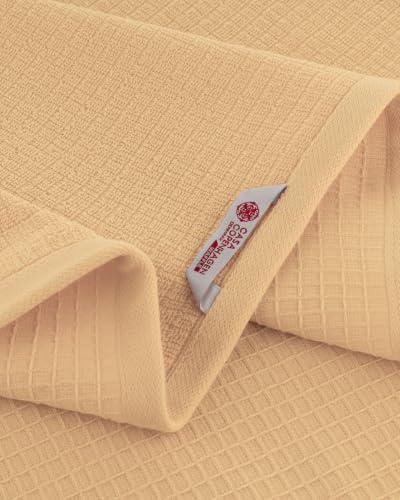 Image of Casa Copenhagen, Egyptian Cotton - Waffle Terry Towel 4 Piece 100% Cotton Large Bath Towel Set - Beige