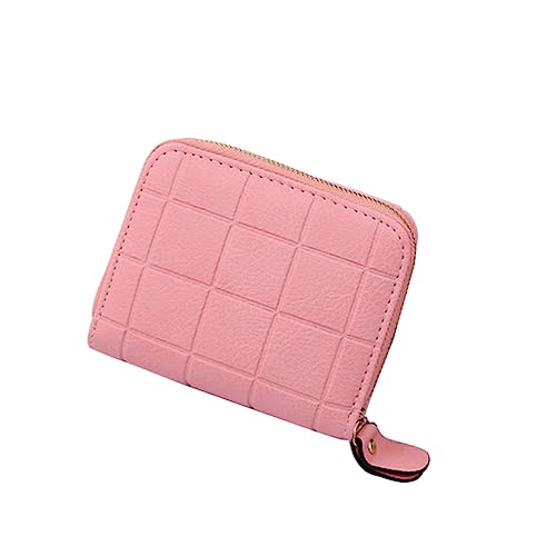 VALICLUD Women's Zipper Mini Wallet Small Wallet for Girls Plaid Pattern Key Card Coin Holder Women Wallet Pu Leather