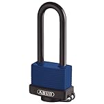 ABUS 70IB/45HB63 Weatherproof Brass Padlock – Long Stainless Steel Shackle – Aqua Safe Marine Grade – Corrosion Resistant – Plastic Coated – Security Level 5
