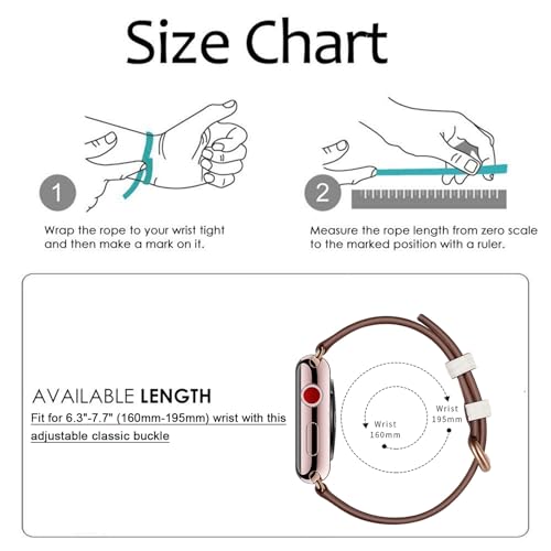 Bracelet Apple Watch cuir véritable ultra confortable et fin pour 44mm - 6