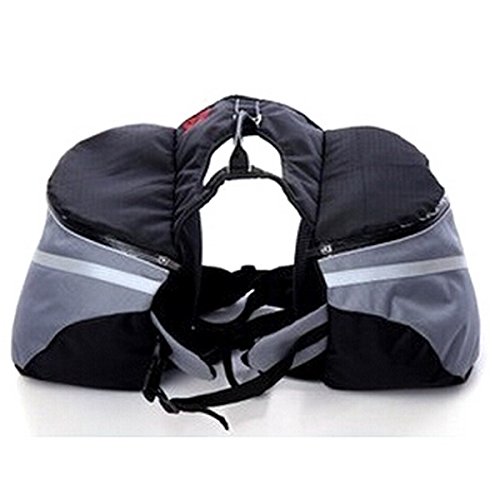 Gold Wing Pet Dog Day Tripper Hound Camping Travel Hiking Walk Trip Carry Back Pack Backpack Saddle Bag Grey(Size XS)