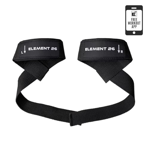 Element 26 Lifting Straps (Pair) With Guide - Wrist Straps For Weightlifting, Bodybuilding, Powerlifting, Strength Training, & Deadlift Support - Gym Straps For Men And Women