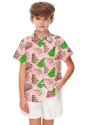 Image of Remimi Unisex Kids Halloween Shirt Boys Pumpkin Ghost Shirts Hawaii Button Up Tops 5-14 Years