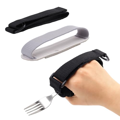 3 Pack Universal Cuff, Universal Adaptive Utensil Strap Holder, Eating Assistance Cuff for Weak Grip & Limited Mobility, Parkinsons Aids for Living (3 Different Designs to Suit Various preferences)
