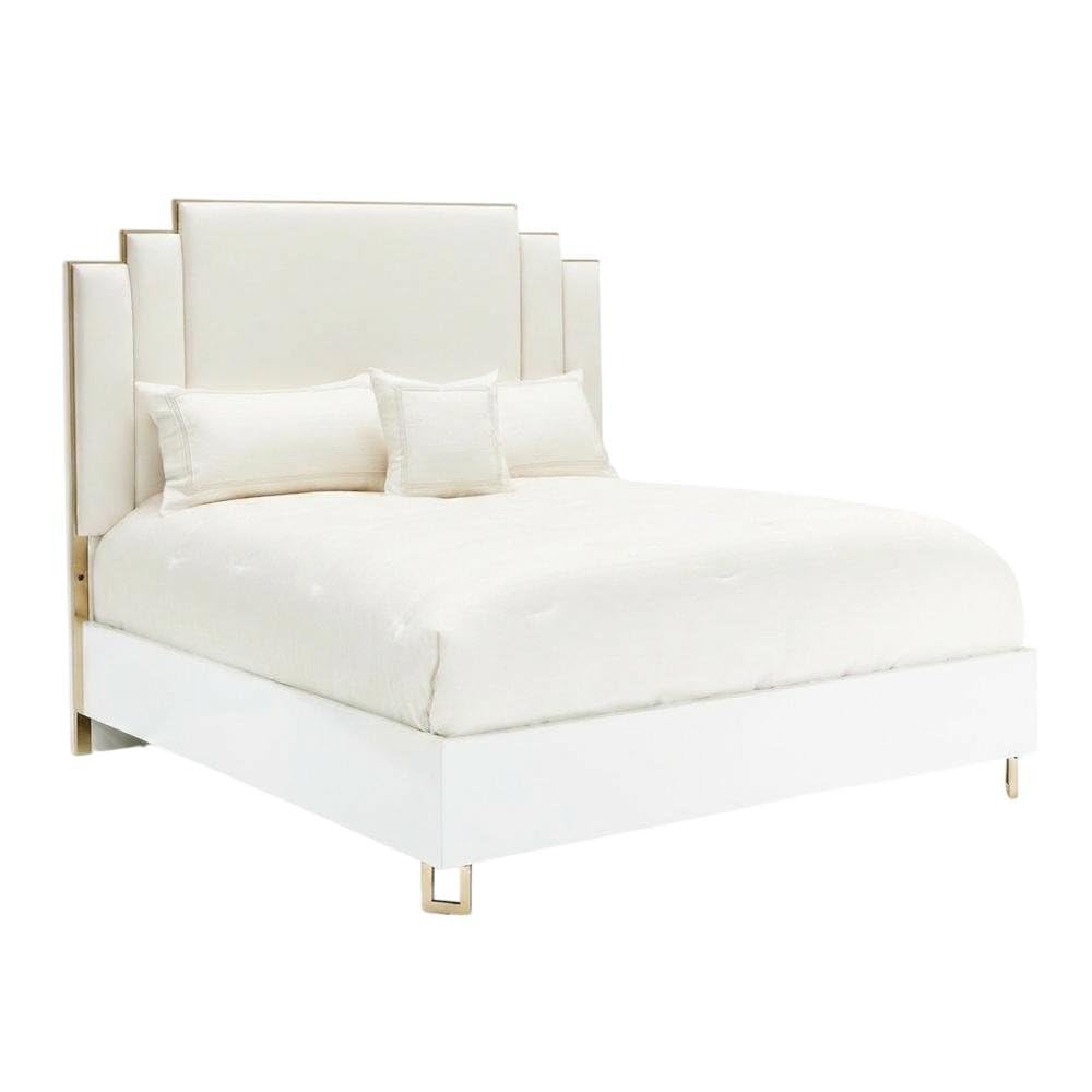 Cloud White Upholstered Eastern King Bed by Starlight Canyon Home – Manufactured Wood, White