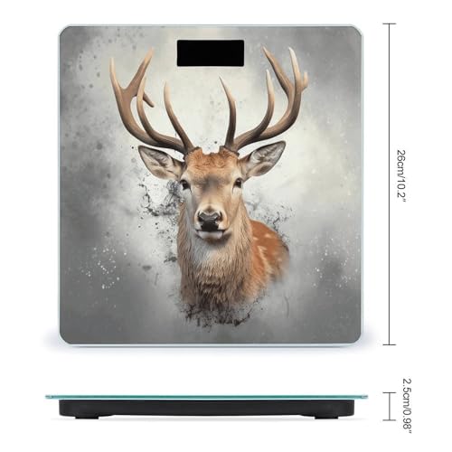 Báscula digital para baño con diseño ciervo de cristal templado miniatura 2