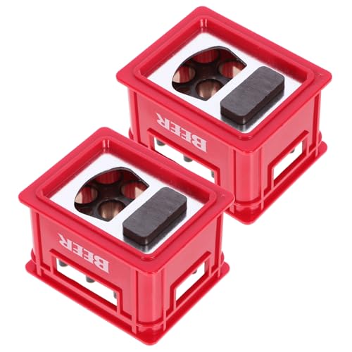 HIAKDOFT 2pcs Magnetic Bottle Opener Red Beer Opener Box Shape Wall Mounted Fridge Magnet Multifunctional Portable Cooler Bar Tool for Home Kitchen