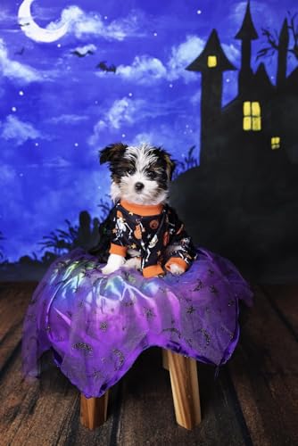 Image of Fitwarm Halloween Skeleton Dog Costume Lightweight Velvet Pajamas Pet Clothes Doggie PJS Puppy Onesie Doggy Outfits Cat Jumpsuits Black Large