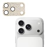HanaRo iPhone17Pro 用 カメラレンズカバー レンズカバー カメラレンズ保護 ラインストーン キラキラ ｺﾞｰﾙﾄﾞ