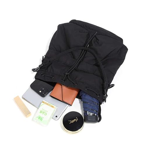Bolso Bucket Ligero de Nylon para Mujer Negro miniatura 5
