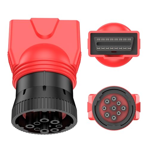 Autel Original OBD Diagnostic Adapter, 9Pin J1939 Male to 16Pin OBD2 OBDII Female Connector, Work for Heavy Duty Trucks and Commercial Vehicles, Compatible with OBD2 Automotive Diagnostic Scanners
