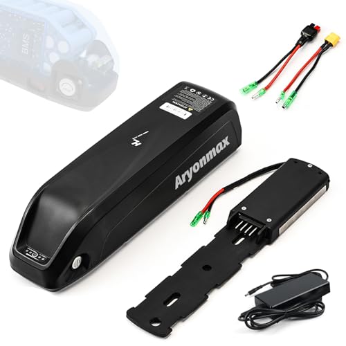 Ebike Akku 36V 48V 13Ah-25Ah Hailong Lithium Batterie für Elektrofahrrad Pedelec mit Ladegerät 4Pin Grundplatte Sicherheitssperre 25A-BMS für meisten Fahrrad-Kits (36V 13Ah 4 Pin für 0-750W Motor)