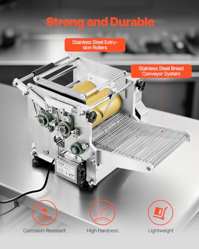 Image of VEVOR Electric Tortilla Maker, 5.5 Inch Diameter Automatic Corn Tortilla Making Machine with Non-Stick Coating, Electric Chapatti Machine Suitable for Produce Sopes Gorditas Roti Pita Tortilla Pizza