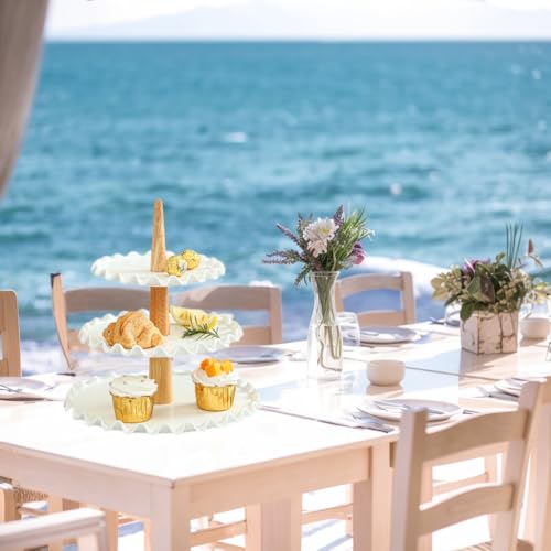 Quegroot 3 Tier Cupcake Stand, Wedding Cupcake Stand ,Tiered Serving Tray, White Porcelain Cupcake Stand, Cupcake Display Tower, Dessert Stand for Party, Wedding