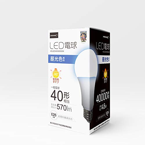 HIDISC LED�d���i��ʓd��40�`�����j������ �����F HDLED40W6500K