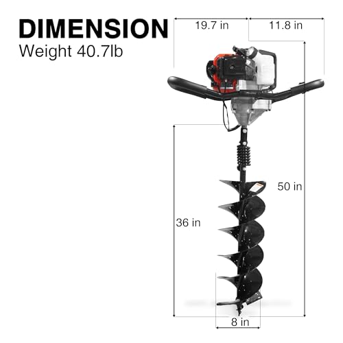 Generic FL52D08 Fenceline 52Cc Gas Powered Earth Auger Combo W/Double Spiral Auger Drill Bit Epa Compliant thumb #1