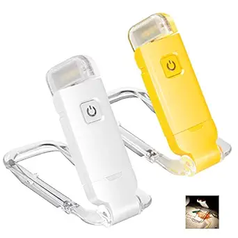 HONWELL Rechargeable Book Light, Clip On LED Reading Lights for Kids Reading in Bed, 3 Brightness Levels Dimmable Bookmark Light for Eye-Protection, Portable Reading Lamp for Bookworms, Travel