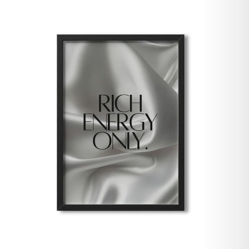 Image of Wall Framed Posters | 8x12 inch size | Motivational Quotes Posters |Rich Energy Motivational Photo Frame - Inspirational Wall Decor for Home, Office & Study Room