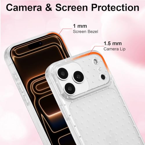 QLTYPRI for iPhone 17 Pro Case, Cute Polka Dot Pattern Aesthetic Phone Case, Raised Camera Protection Durable TPU Slim Shockproof Protective Phone Cover for Girls Women - Clear - Image 3