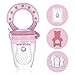 BEBI BORN Tetine Grignoteuse Bebe, Grignoteuse Bébé + 3 Tailles de Tétines silicone sans BPA pour enfants de 3 à 24 mois, Diversification Alimentaire Bébé, Anneau de Dentition (Poche Rangement inclus)