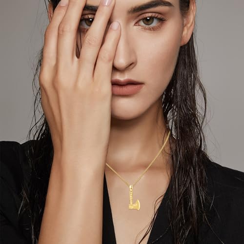 MEDWISE Viking Axe Pendant Necklace Celtic Wolf S925 Sterling Silver Celtic Norse Talisman Viking Rune Viking Jewelry Axe Warrior Hatchet Axe Amulet Necklace for Men Women4