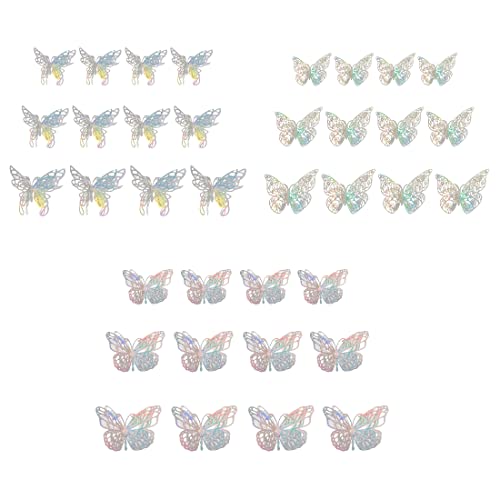 36 Pezzi Adesivi Murali Farfalle Decalcomanie, 3D Adesivi Murali Farfalle Vuote, Decorazione da Parete Farfalla a Strati Adesivi Rimovibili a Farfalla Decalcomanie Murali Vuote da Parete Fai Da Te