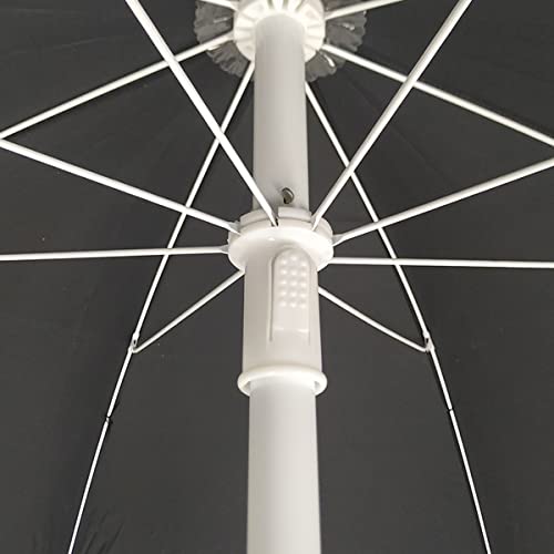 Image of Garden Umbrella Black Color With Stand Sun & Rain Protection Outdoor Patio Garden Umbrella 7Ft (Black)