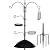 Backyard Expressions Heavy Duty Bird Feeding Station Kit w/Squirrel Baffle - 90" Bird Feeder Pole with 5 Prong Base, Suet Feeder, Mesh Feeding Tray, 4 Feeder Hooks, Water Dish - Black w/Gold Fleck