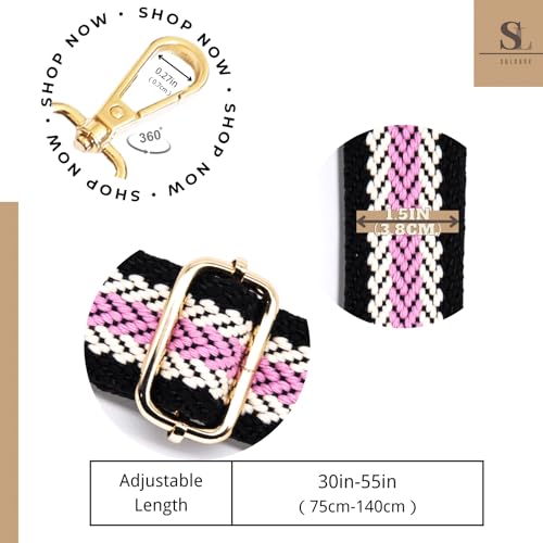 Image of S&loyoe Purse Straps Replacement Crossbody Bag Strap Adjustable Wide Guitar Straps for Handbags 1.5inch