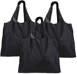 Luxja 3pcs Reusable Shopping Bag, Fold Up Shopper with Attached Pouch, Washable, Durable and Lightweight