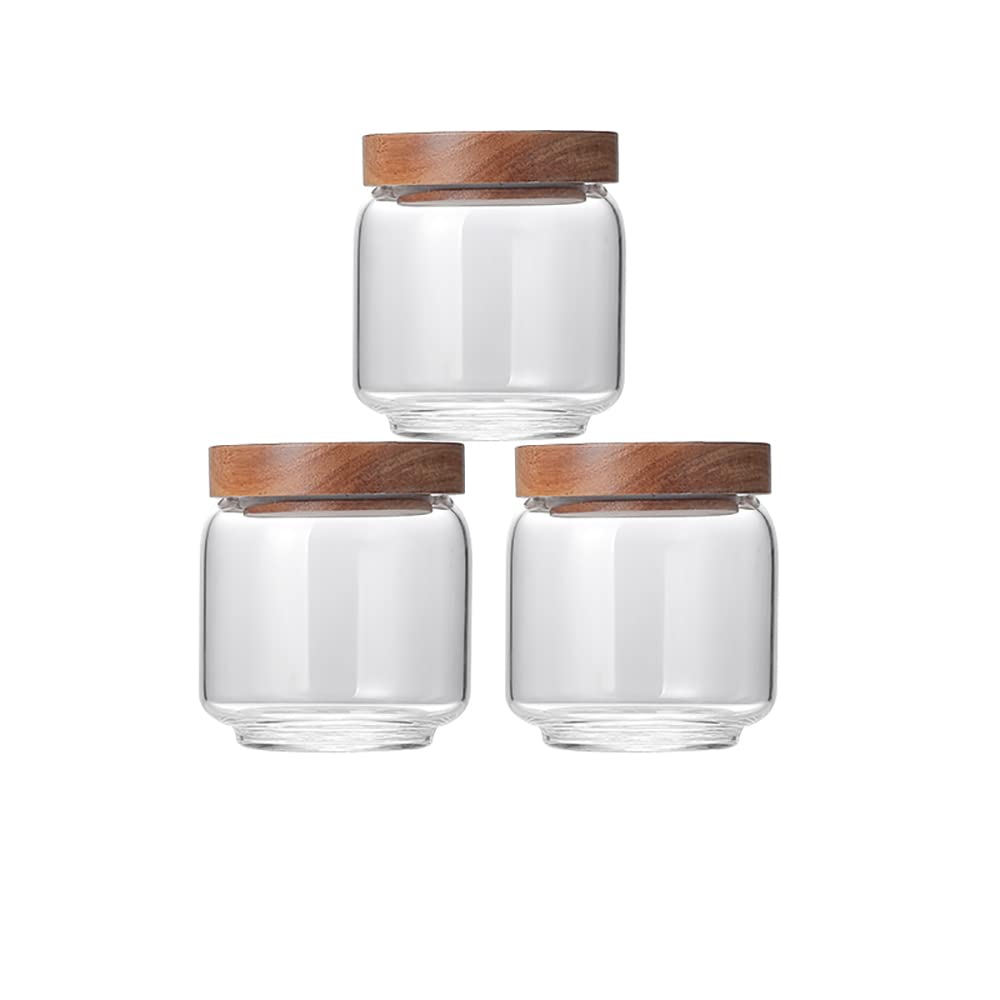 Barattolo, barattoli di vetro, barattoli for alimenti, barattolo di vetro ermetico con coperchi, barattoli for alimenti Contenitori for cucina domestica Zucchero Chicchi di caffè canditi Grani (3 pezz