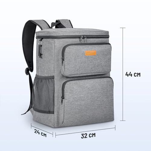 Neveras portátiles tipo mochila con aislamiento térmico de 33L para viajes y barbacoas 6
