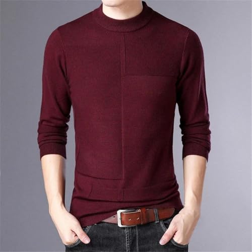 Mens Pullovers Long Sleeved O Neck Plaid Classics Solid Color Sweaters Business Handsome Men Clothing2