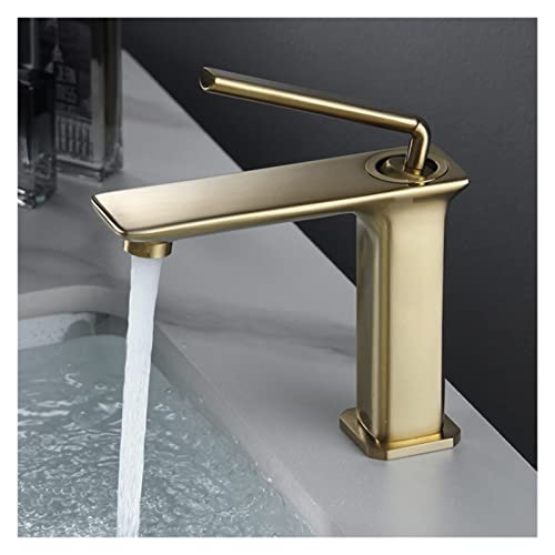 Grue de lavabo en laiton doré anti-calcaire pour mitigeur eau chaude froide