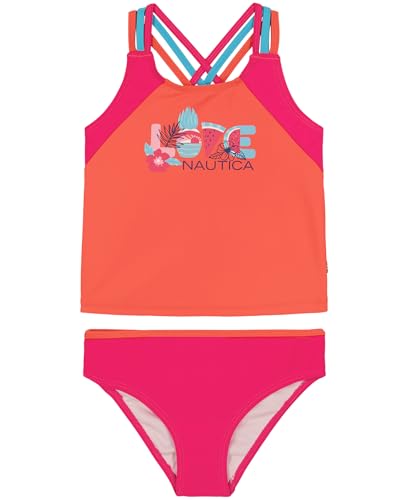 Image of Nautica Girls Two-Piece Bikini Swimsuit Set, UPF 50+ Sun Protection, Quick-Dry Bathing Suit