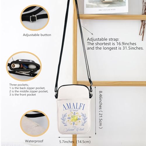Amalfi Coast iItaly Trip Crossbody Bag Italy Vacation Trip Gift Amalfi Coast Social Club Shoulder Bag Lemon Lover Gift2