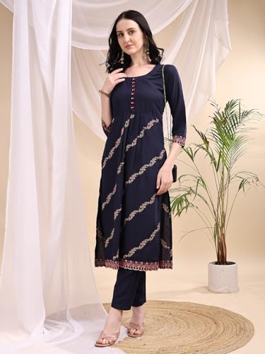 Kurta droite brodée tenue idéale pour journées actives