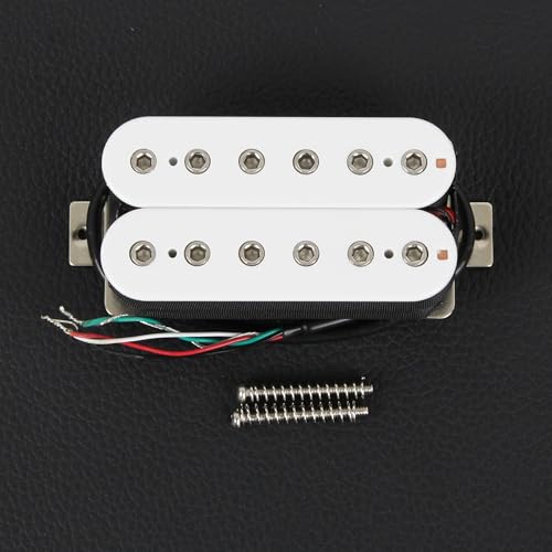 FLEOR Bridge Pickup Ceramic Double Coil Humbucker Pickups for Electric Guitar Pickup-White - Thumbnail 3