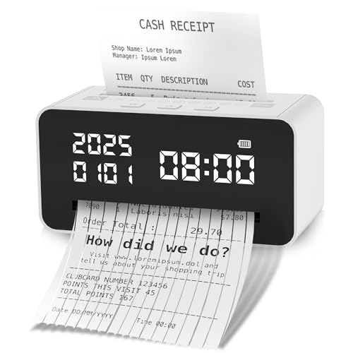 Mini Paper Shredder for Home Office,Small USB Shredder,Strip Cut,Desktop Clock Design,10 Mins Running Paper Cutting Tool, Portable Paper Shredder for Home Use, Christmas Birthday Gift White